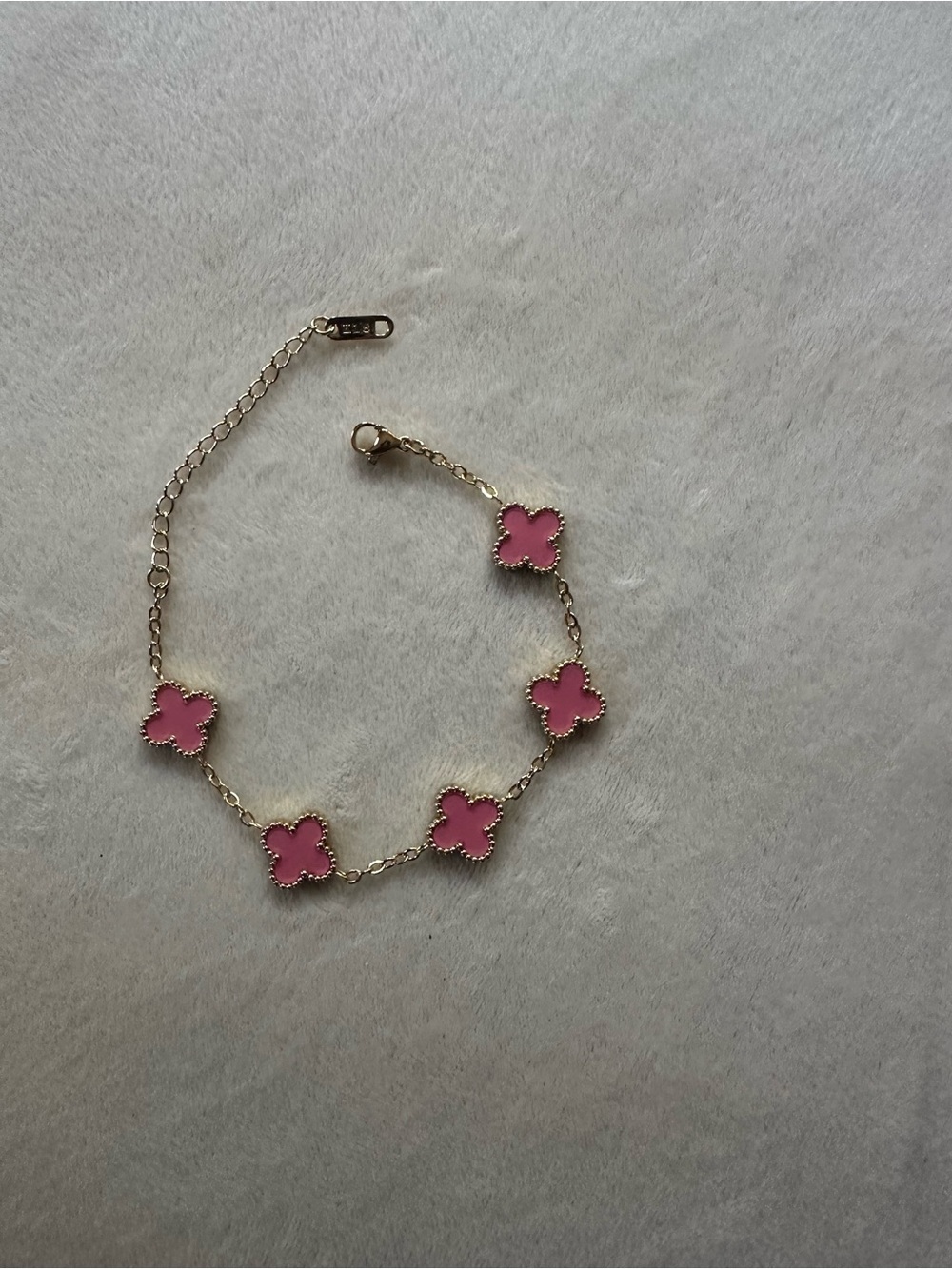 Pink Clover Link Bracelet - Women's Fashion Jewelry